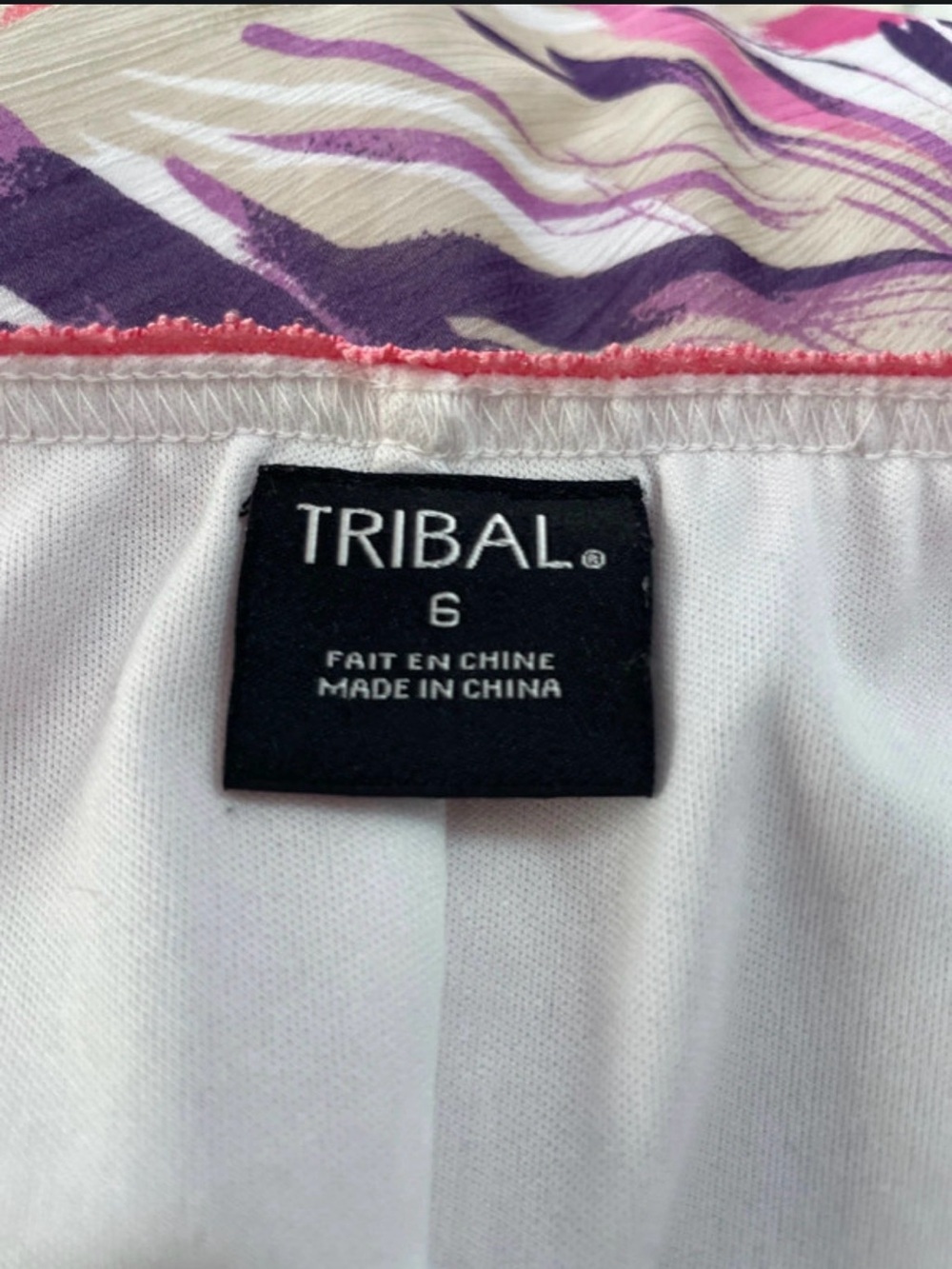 Tribal Pink, Purple & Cream Floral A-Line Skirt - Picture 3 of 4